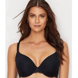 Wacoal Bra 32C Black French Garden Seamless Underwire T-shirt Lace Stretch 85340